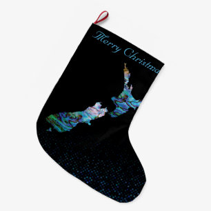 MEIA DE NATAL GRANDE NOVO ZEALAND CHRISTMAS MAP PAUA