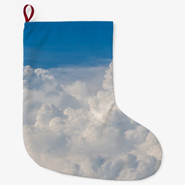 Meia De Natal Grande Nuvens no céu (Frente)