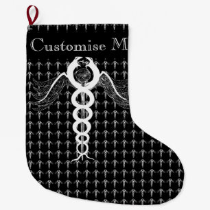 Meia De Natal Grande O Caduceus (branco)