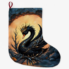 Meia De Natal Grande O Cisne Obsidiano da Graça ao Luar. No crepúsculo
