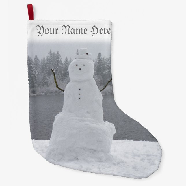 Meia De Natal Grande O Natal Snowman Stockings Personalizadas (Frente)