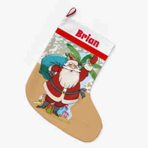 Meia De Natal Grande O papai noel do feriado do Natal adiciona a meia