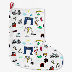 Meia De Natal Grande O Triathlon Doodles a meia do Natal