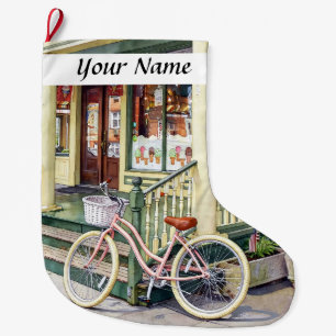 Meia De Natal Grande Ocean Grove NJ– Bicicleta em Frente à Sorveteria