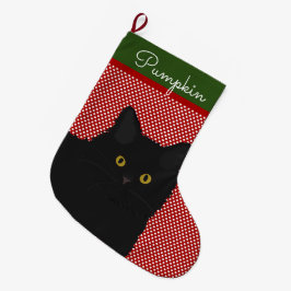 Meia De Natal Grande Olhos Amarelos Pretos Personalizados