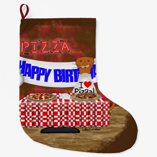 Meia De Natal Grande Oliver O Otter tem 6 anos! Feliz aniversário (Frente)