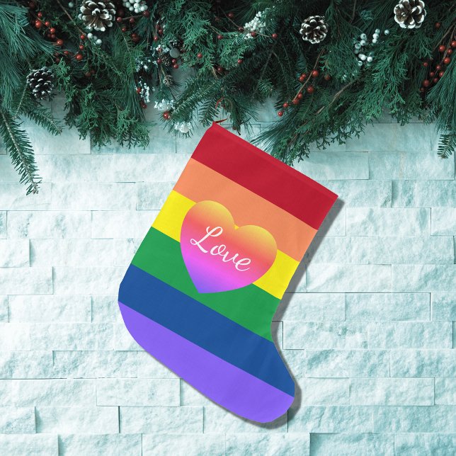 Meia De Natal Grande Orgulho gay Rainbow Flag LGBTQ (Criador carregado)