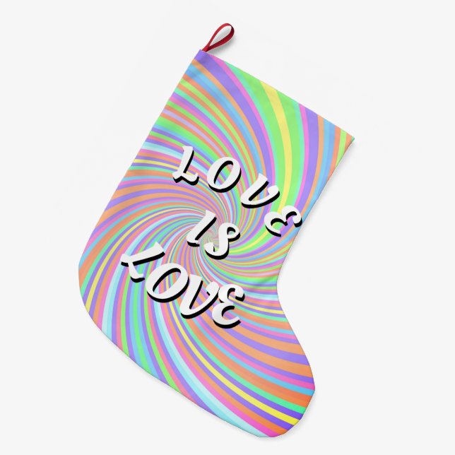 Meia De Natal Grande Orgulho Love Is Love (Frente (Pendurada))