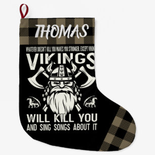 Meia De Natal Grande Os Vikings Personalizados Vão Te Matar E Cançõe