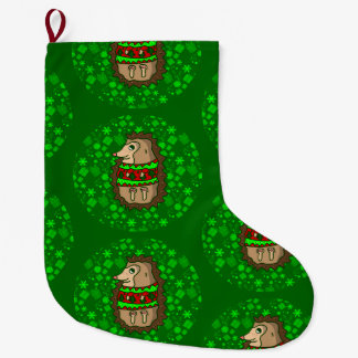 Meia De Natal Grande ouriço feio do natal fofo verde