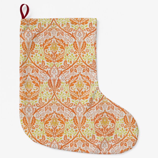 Meia De Natal Grande Ouro Bough Pattern (por William Morris) (Frente)