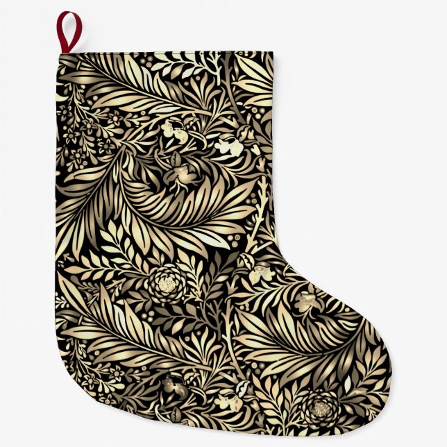 Meia De Natal Grande Ouro Fern (Frente)