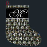 Meia De Natal Grande Ouros, elegante vintage gemstones roxos<br><div class="desc">Velho brilho de Hollywood e glamour - elegantes diamantes roxos roxos rosa, padrão de gemstone. Uma ideia de presente de excelente para o Natal, aniversários ou só porque ela é maravilhosa! - Dê esta bagagem glamourosa moderna, fabulosa, moderna, divertida e brilhante à sua pessoa favorita! O texto pode ser alterado...</div>