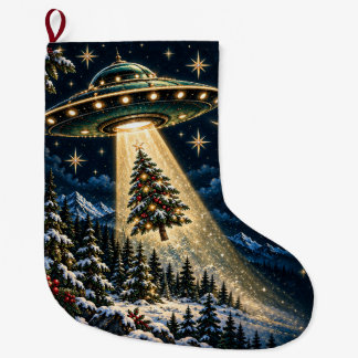 Meia De Natal Grande OVNI de Natal Levantando a Árvore de Natal