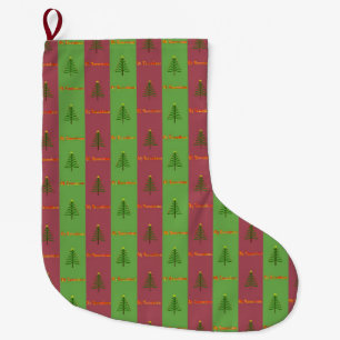 Meia De Natal Grande Padrão de Árvore de Natal do Mundo Antigo Evergree