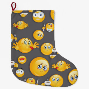 Meia De Natal Grande Padrão de Emoji 2