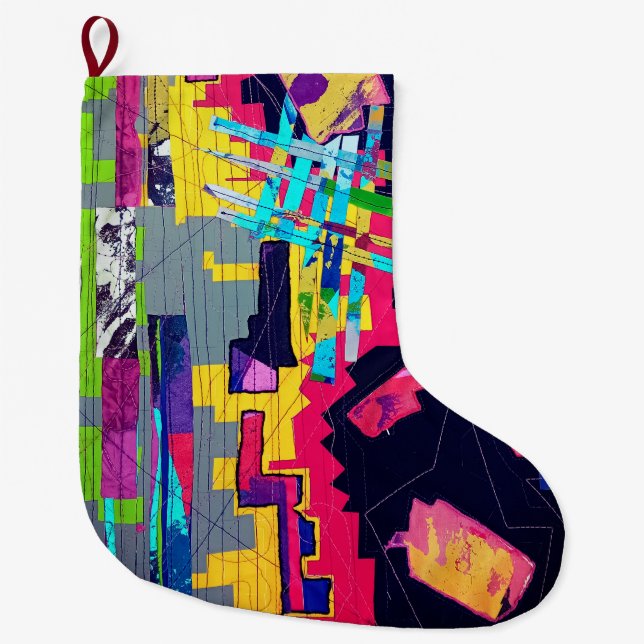 Meia De Natal Grande padrão de estilo de grafite (Frente)