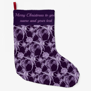 Meia De Natal Grande padrão de flor violeta CARDO