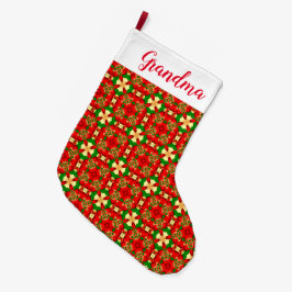 Meia De Natal Grande Padrão de Natal