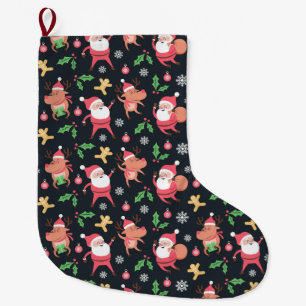 Meia De Natal Grande Padrão de Natal bonito