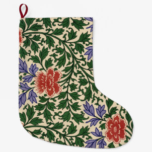 Meia De Natal Grande Padrão de Peônia Chinoiserie Vintage Owen Jones