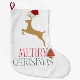 Meia De Natal Grande Padrão escandinavo de Natal Chic