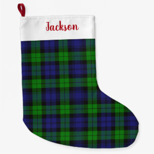 Meia De Natal Grande Padrão Escocês da Xadrez Tartan Black Watch