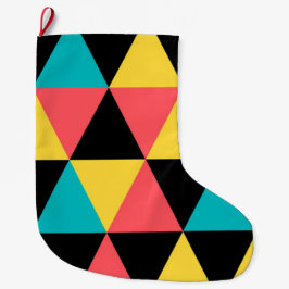 Meia De Natal Grande Padrão geométrico colorido e retrógrado