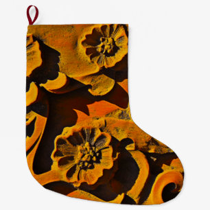 Meia De Natal Grande Padrão Rustic Flower