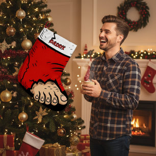 Meia De Natal Grande Pai Engraçado Prendendo Dedos Feios
