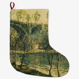 Meia De Natal Grande Paisagem com Rio e Ponte: Primavera Morning