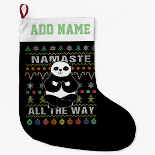 Meia De Natal Grande Panda Namaste Até O Natal Feio