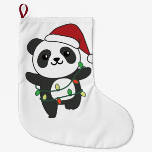 Meia De Natal Grande Panda Natal Animais de inverno Pandas Grande Crist