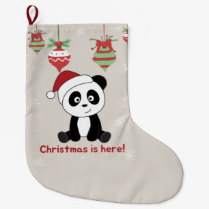 Meia De Natal Grande Panda natalina Animais de inverno Pandas Grandes C