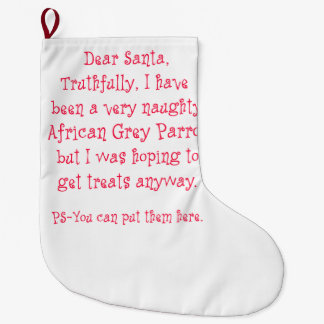 Meia De Natal Grande Papagaio impertinente do cinza africano