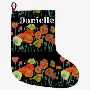 Meia De Natal Grande Papagaios laranja e amarelos - Paragem de Natal