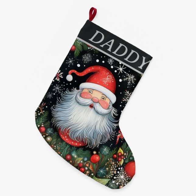 Meia De Natal Grande Papai Noel (Frente (Pendurada))