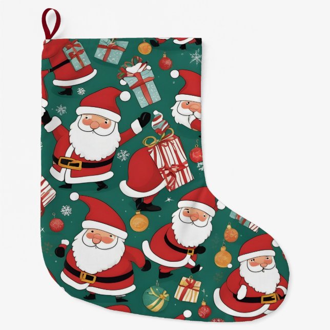 Meia De Natal Grande Papai Noel do Natal (Frente)