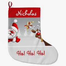 Papai Noel e Rena de Natal Personalizados Ho! Ho!