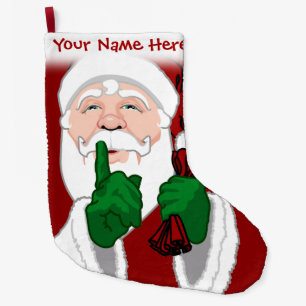 Meia De Natal Grande Papai noel que armazena meias personalizadas do
