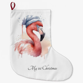 Meia De Natal Grande Papai noel Snowbird Flamingo, personalizado