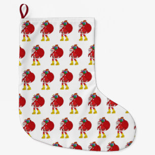 Meia De Natal Grande Papai Noel Vestindo Big Yellow Boots