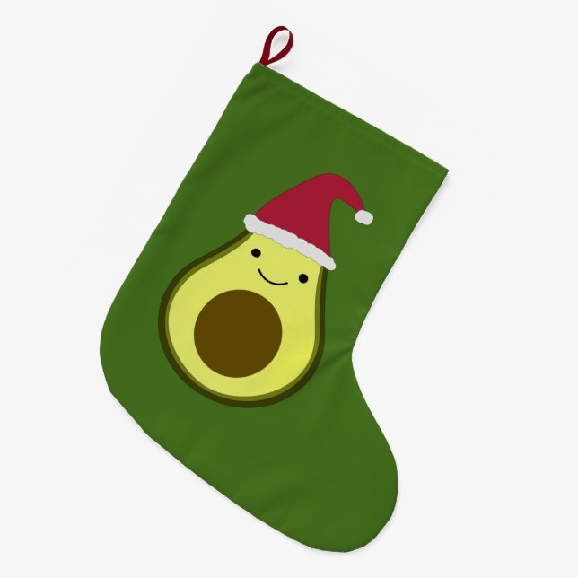 Meia De Natal Grande Papais noeis Avocado Natal Stocks (Frente (Pendurada))