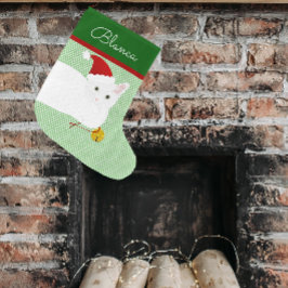 Meia De Natal Grande Papais noeis brancos Shorthair Personalizados