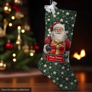 Meia De Natal Grande Papais noeis clássicos estocando com nome personal