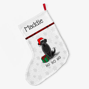 Meia De Natal Grande Papais noeis de Natal Black Labrador Retriever Cut