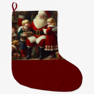 Meia De Natal Grande Papais noeis de Natal com Crianças 6