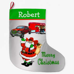 Meia De Natal Grande Papais noeis de Trailer de Caminhão do Rodeio Ocid