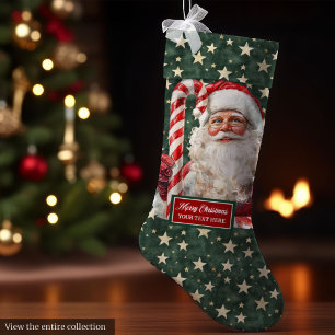 Meia De Natal Grande Papais noeis de Vintage Elegante empilhando com se