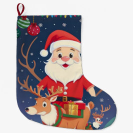 Meia De Natal Grande Papais noeis felizes